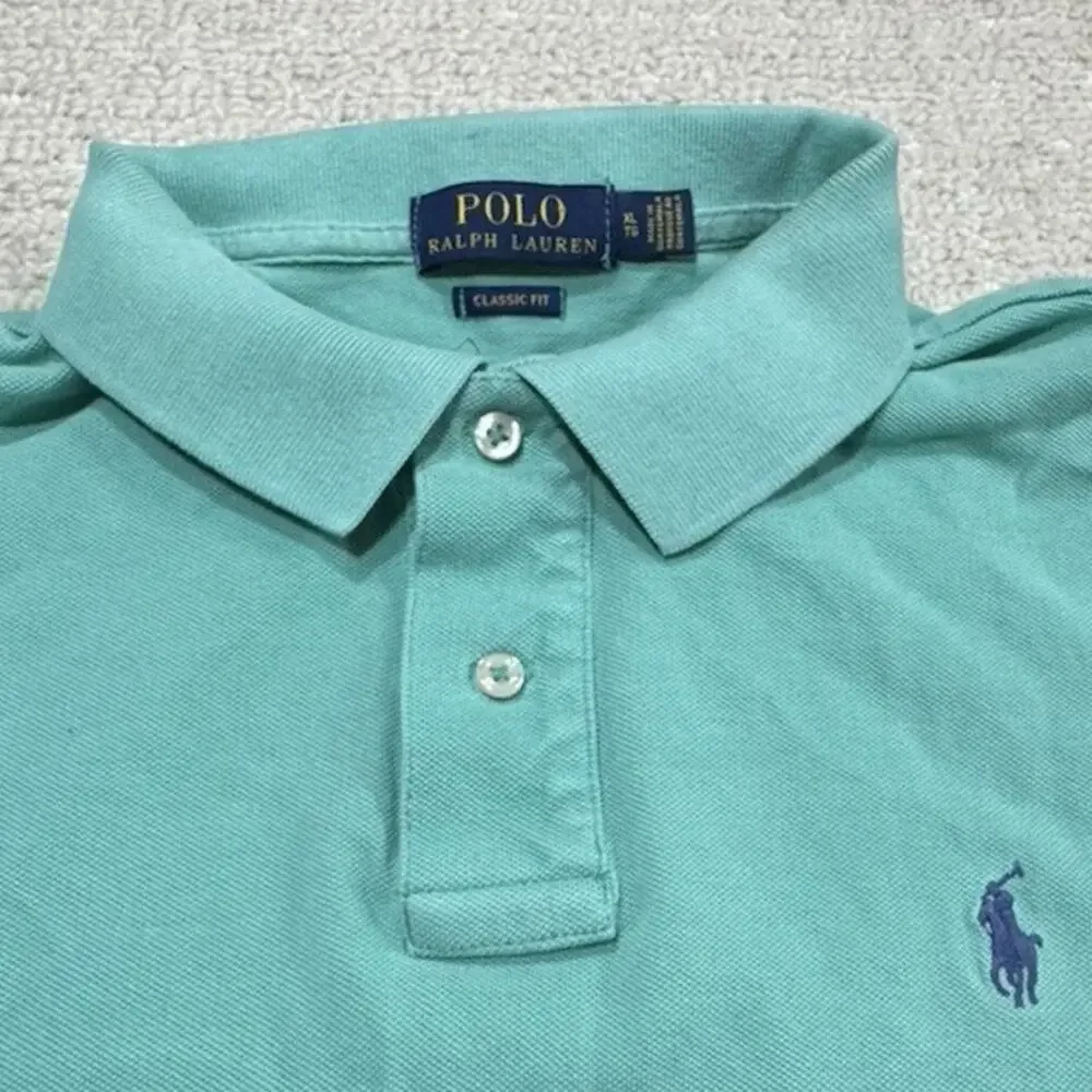 Polo Ralph Lauren Classic Fit Polo Men's XL Mint Green Royal Blue Pony Preppy